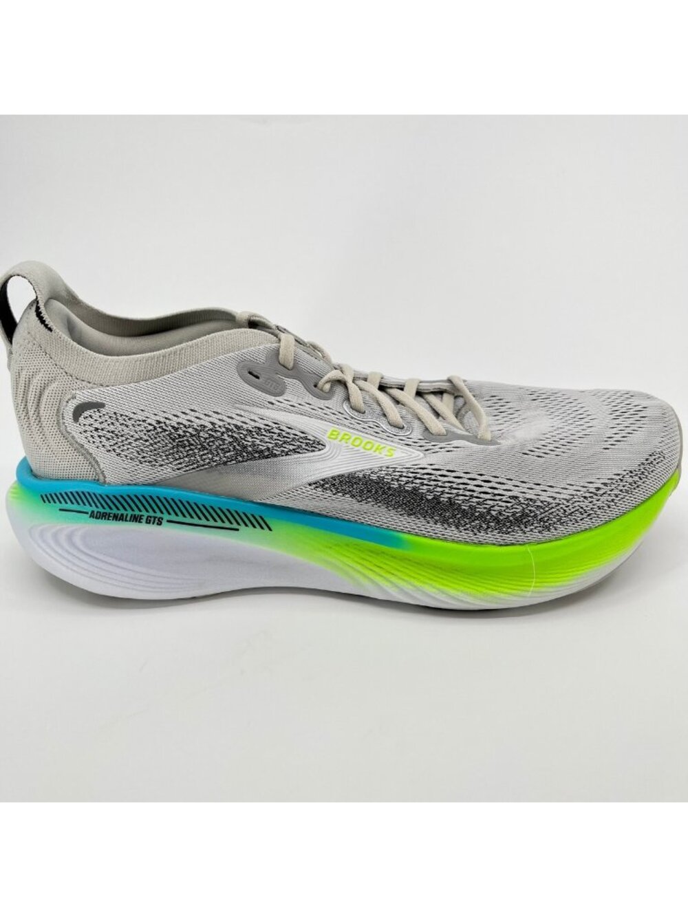 Brooks Adrenaline GTS 25 Mens Size 10 Gray Green Athletic Running Shoes Sneakers
